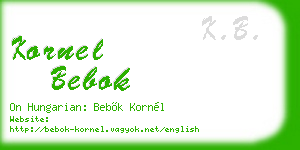 kornel bebok business card